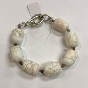 White Stone Beaded Bracelet